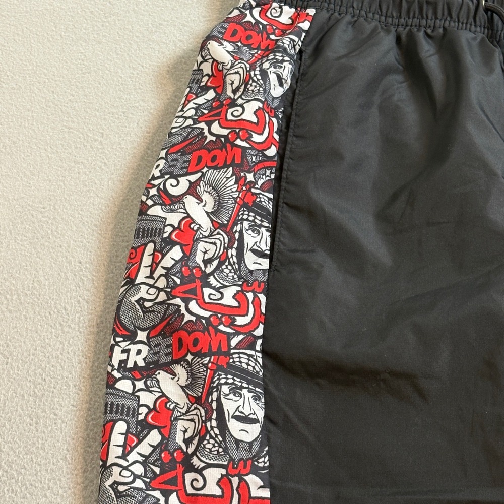 Pali Roots Hurriya Pants Black Graphic Print Nylon Blend Track Pants Medium - Picture 6 of 11